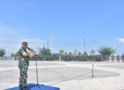 Aspers Marsma Arief Purwo Handoko Pimpin Gladi Kotor Upacara HUT Ke-80 TNI di Tugu Daun Sirih Emas