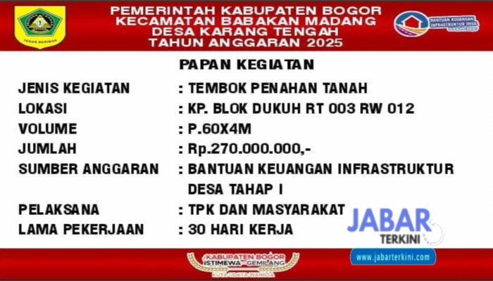 Desa Karang Tengah Lakukan Kick Off Pembangunan Tembok Penahan Tanah Untuk Cegah Longsor
