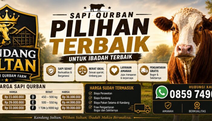 Cari Sapi Qurban Berkualitas? Kandang Sultan Tawarkan Pilihan Premium dan Amanah