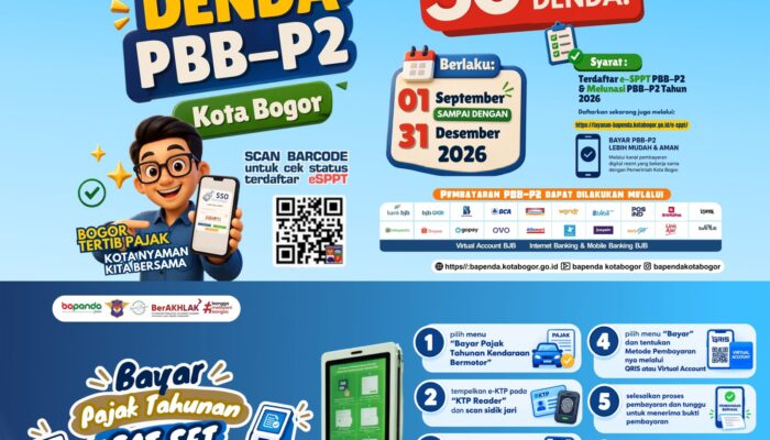 Bapenda Kota Bogor Berikan Pengurangan Denda PBB-P2 Sebesar 50 Persen hingga 31 Desember 2026